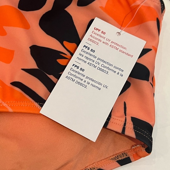 Old Navy High Waisted Bikini Swim Bottoms M Feeling Peachy Beach Tropical Medium - Picture 2 of 8